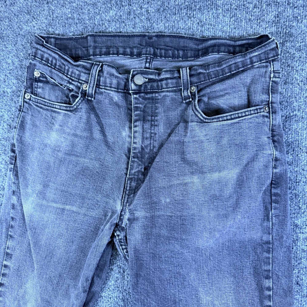Levi's 511 Slim Fit Jeans Mens 34x27 Gray Denim Stretch‎ Med Wash Straight Read
